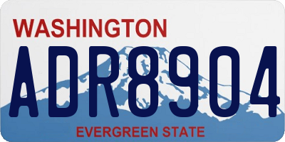 WA license plate ADR8904