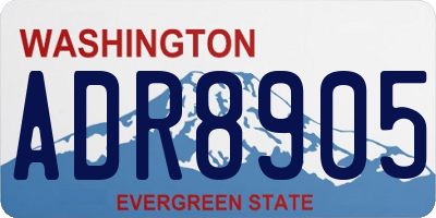 WA license plate ADR8905
