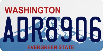 WA license plate ADR8906