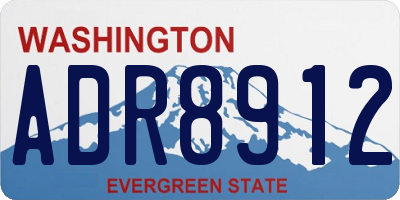 WA license plate ADR8912