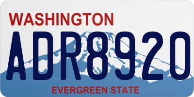 WA license plate ADR8920