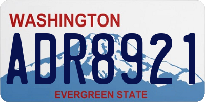 WA license plate ADR8921