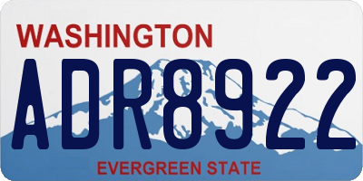 WA license plate ADR8922