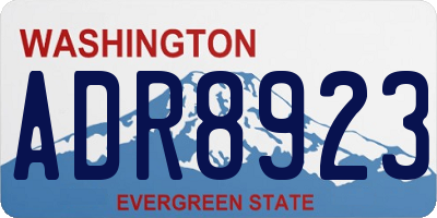 WA license plate ADR8923