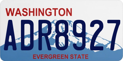 WA license plate ADR8927