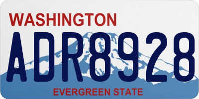 WA license plate ADR8928