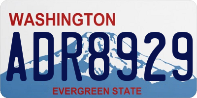WA license plate ADR8929