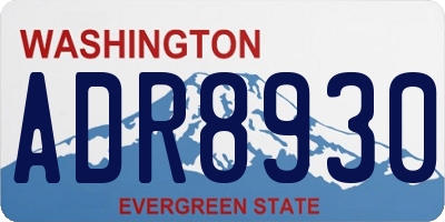 WA license plate ADR8930
