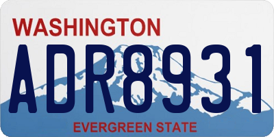 WA license plate ADR8931