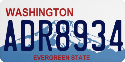 WA license plate ADR8934