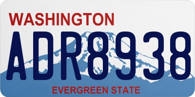WA license plate ADR8938