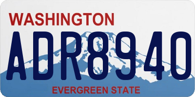 WA license plate ADR8940