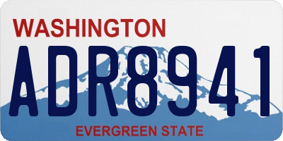 WA license plate ADR8941