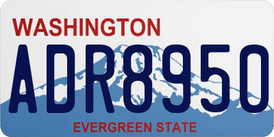 WA license plate ADR8950