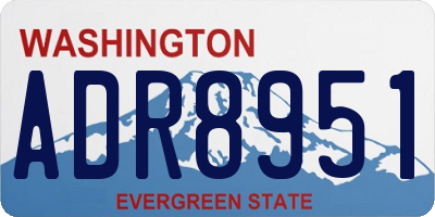 WA license plate ADR8951