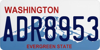 WA license plate ADR8953