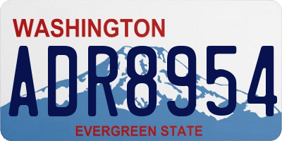 WA license plate ADR8954