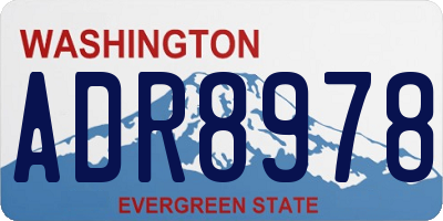 WA license plate ADR8978
