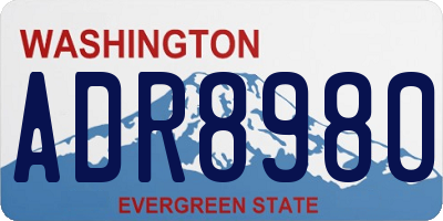 WA license plate ADR8980