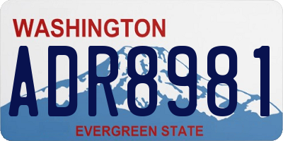 WA license plate ADR8981