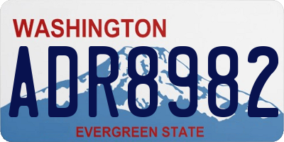WA license plate ADR8982