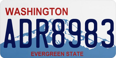 WA license plate ADR8983