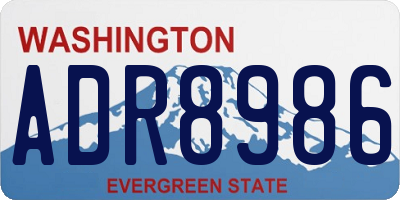 WA license plate ADR8986