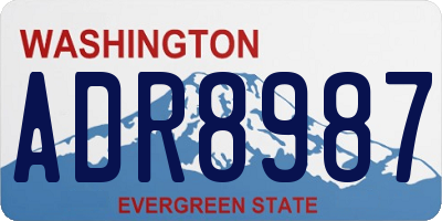 WA license plate ADR8987
