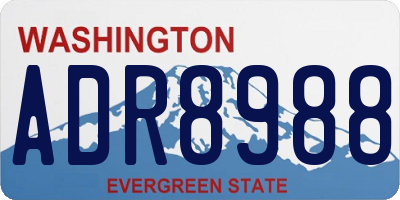WA license plate ADR8988
