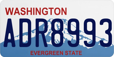WA license plate ADR8993