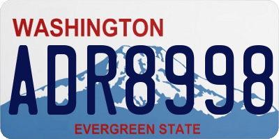 WA license plate ADR8998