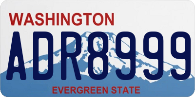 WA license plate ADR8999