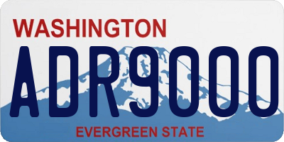 WA license plate ADR9000
