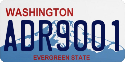 WA license plate ADR9001
