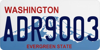 WA license plate ADR9003
