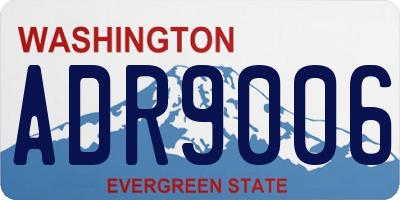 WA license plate ADR9006