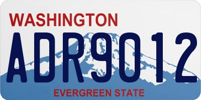 WA license plate ADR9012