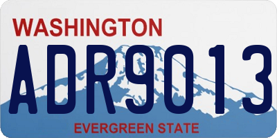 WA license plate ADR9013