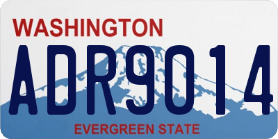 WA license plate ADR9014