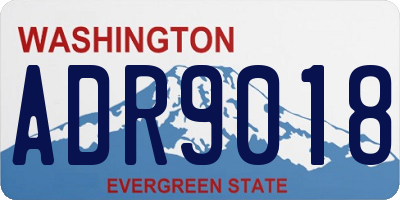 WA license plate ADR9018