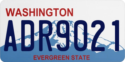 WA license plate ADR9021
