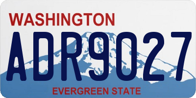 WA license plate ADR9027