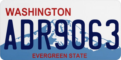 WA license plate ADR9063