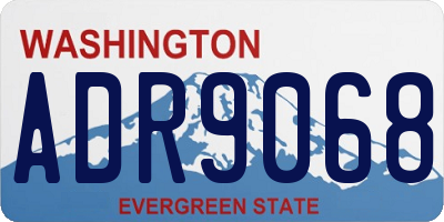WA license plate ADR9068