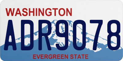 WA license plate ADR9078