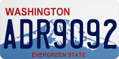 WA license plate ADR9092