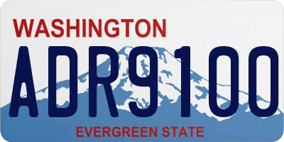 WA license plate ADR9100