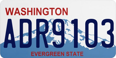 WA license plate ADR9103