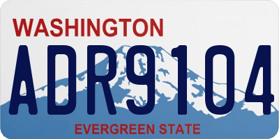 WA license plate ADR9104