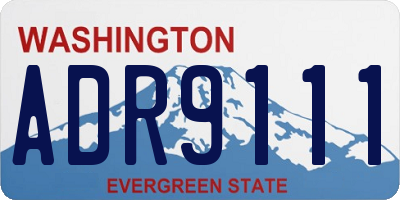 WA license plate ADR9111